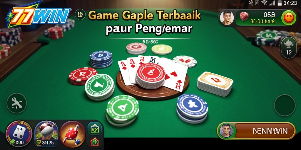 Tampilan gameplay seru di <strong>77WIN</strong> dengan fitur Gaple menarik.