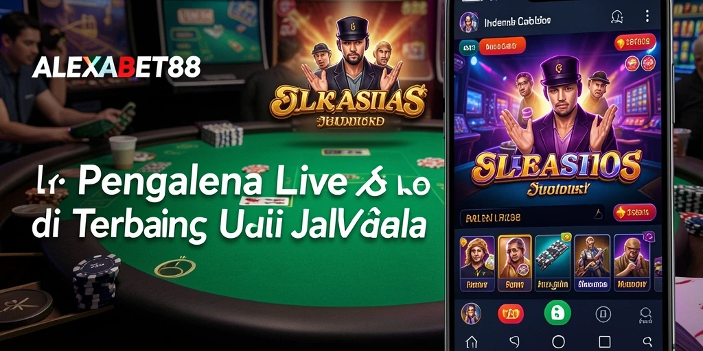 Screenshot utama ALEXABET88 menunjukkan aksi mendebarkan di meja Live Casino.
