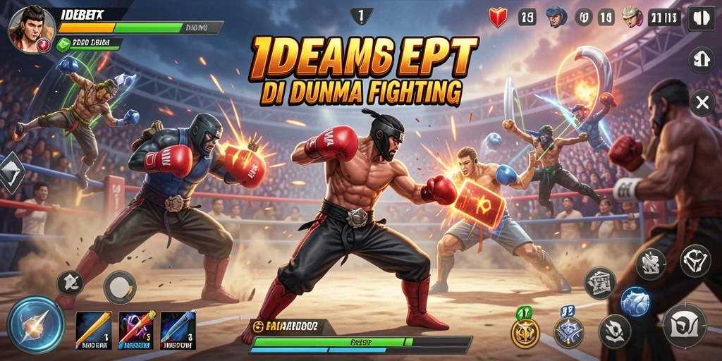 Tampilan pertarungan karakter dalam gameplay IDEBET yang mendebarkan.