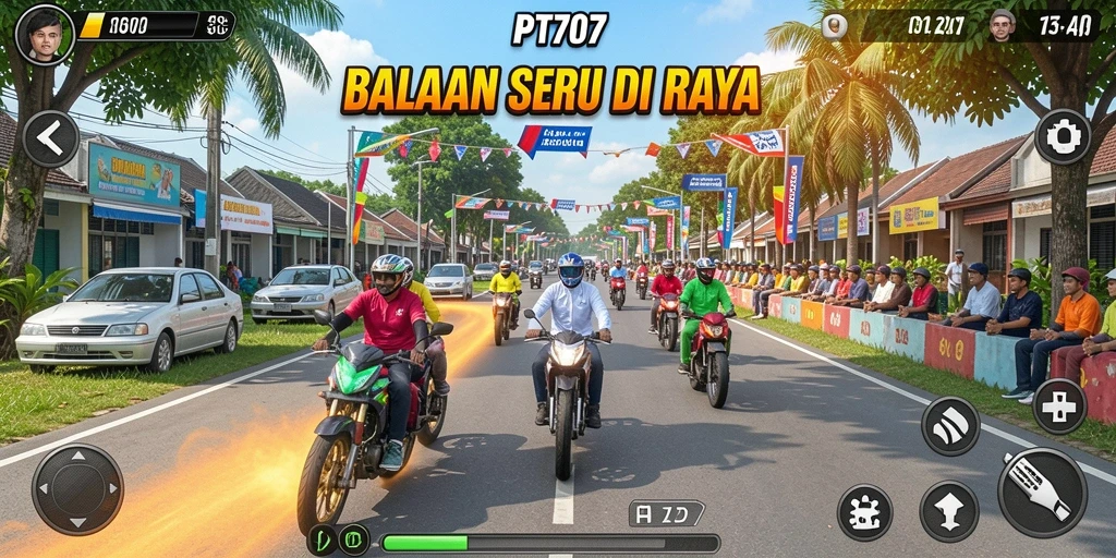 Screenshot PT707 menampilkan aksi balapan yang mendebarkan dan visual luar biasa.